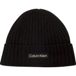 Calvin Klein Golf Beanie Chunky Knit, Schwarz