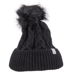 Röhnisch Mütze Pom Braid Beanie, Schwarz